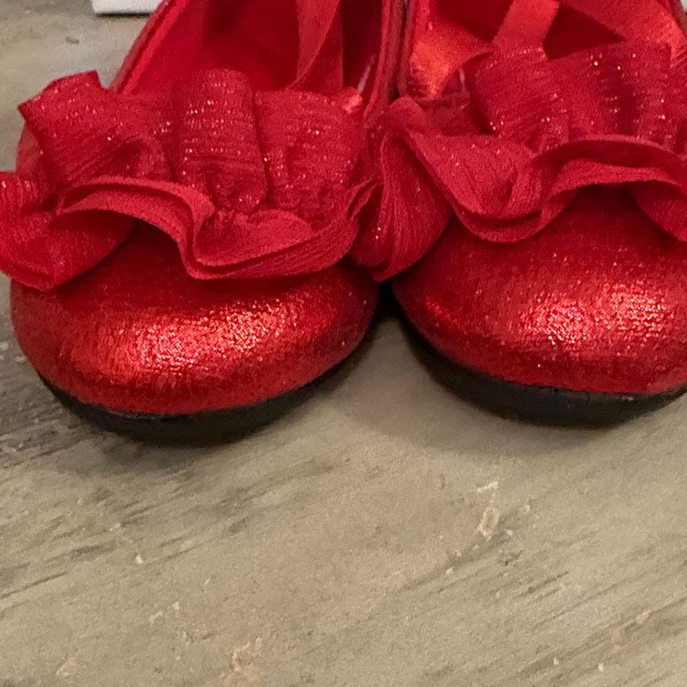 #137 Baby Deer Sparkling Red Dress Shoes toddler girl size 8 NWTWB - Picture 7 of 11